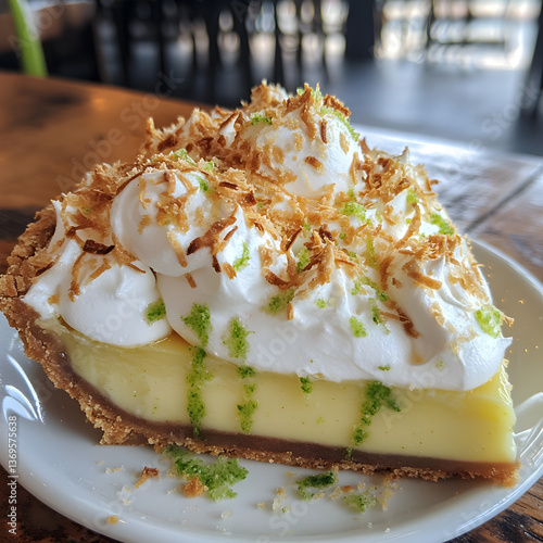 A Lemongrass Infused Key Lime Pie with Coconut Bits