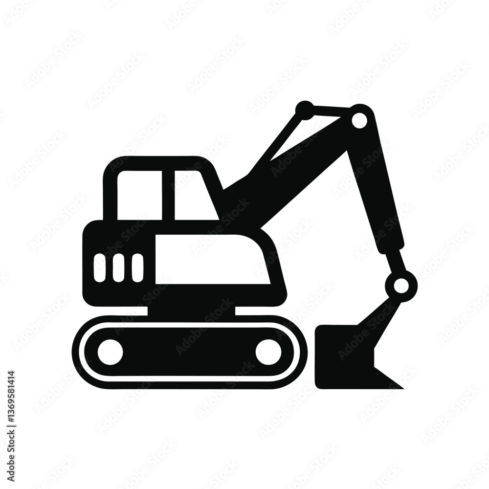 crane. Silhouette of a truck-mounted crane. Side view. Flat vector., simple isolated on white background crane. Silhouette of a truck-mounted crane. Side view. Flat vector., simple isolated on white background