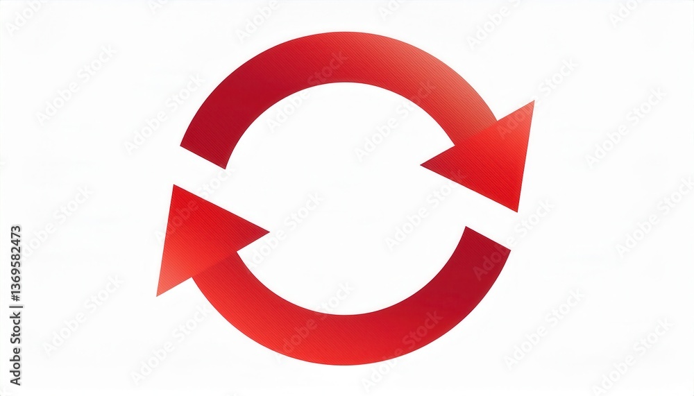 red circular refresh symbol with two curved arrows, concept of synchronization, update, reload, rotation, digital process
red circular refresh symbol with two curved arrows, concept of synchronization, update, reload, rotation, digital process