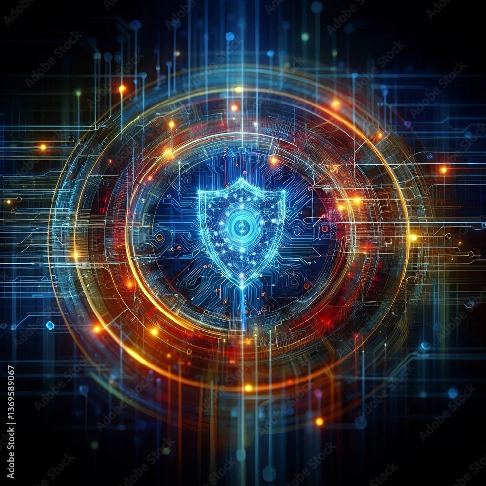 Obraz premium Cybersecurity Shield: Advanced Threat Protection in the Digital Age