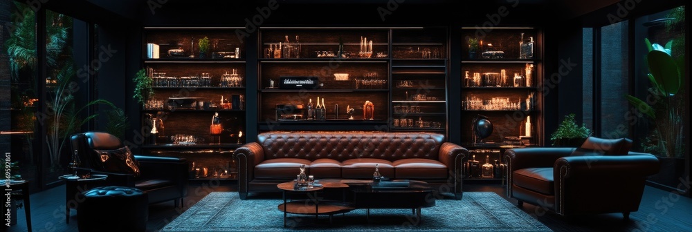 custom made wallpaper toronto digitalDark, Luxurious Gentleman's Lounge