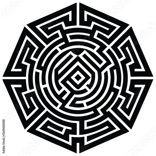 Wallpaper Mural vector of futuristic maze pattern design Torontodigital.ca