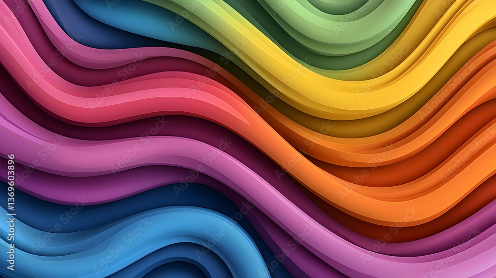 Abstract Rainbow Wave Background with Vibrant Colors Abstract Rainbow Wave Background with Vibrant Colors