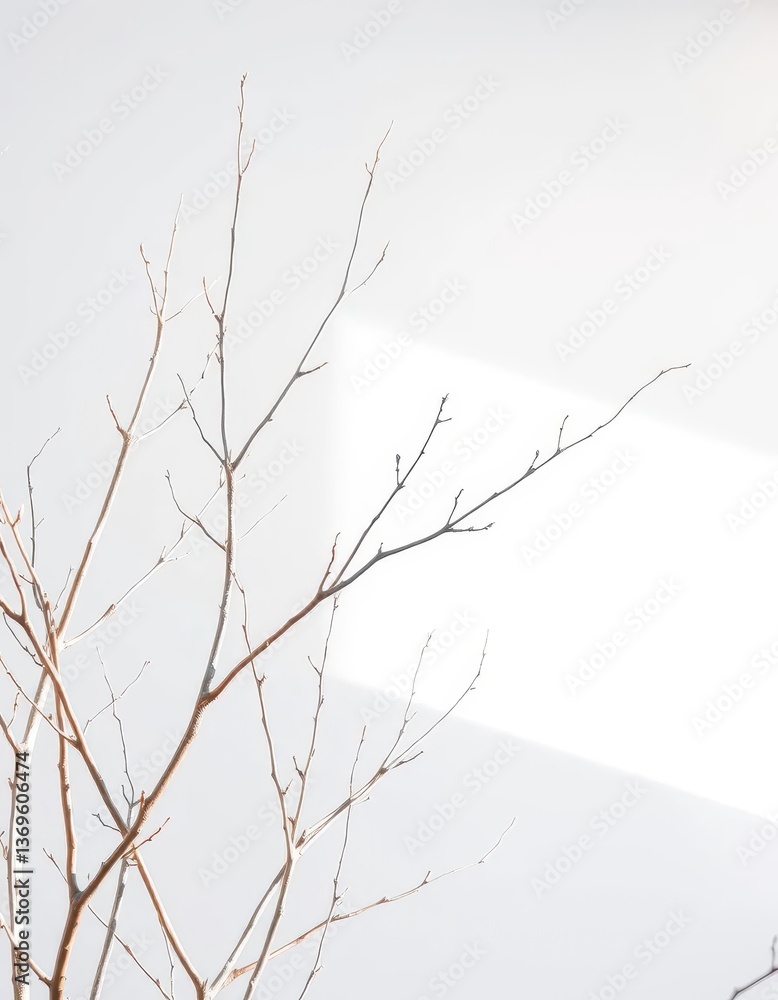 Stark, pale branches against a bright white backdrop, branches, simple Stark, pale branches against a bright white backdrop, branches, simple