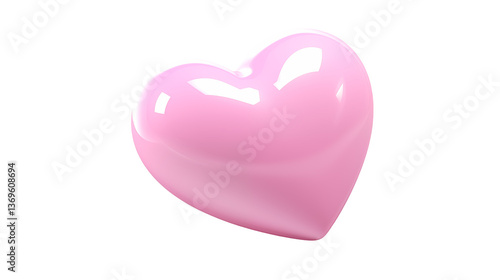 Wallpaper Mural A glossy pink heart on black background Torontodigital.ca