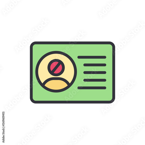 Blocked account colored icons, minimalist vector illustration ,simple transparent graphic element .Isolated on white background
