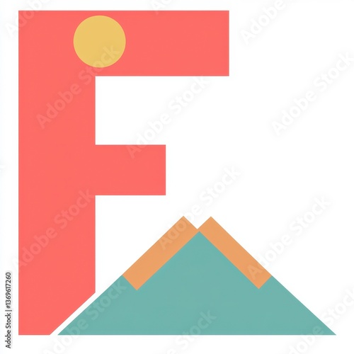 Abstract Mountain Landscape with Letter F Design Element Free Download Abstract Mountain Landscape with Letter F Design Element - GFXLoad