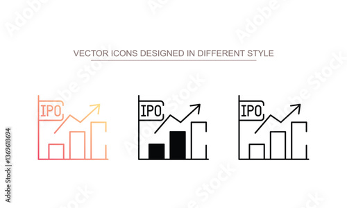 Ipo icon design with white background stock illustration