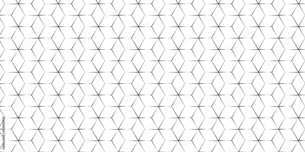 Fototapeta premium Vector grid metal gradient science web tech connection triangle diamond honeycomb hexagon art. Seamless pattern with hexagon square cube geometric pattern shapes grid metal element texture design.
