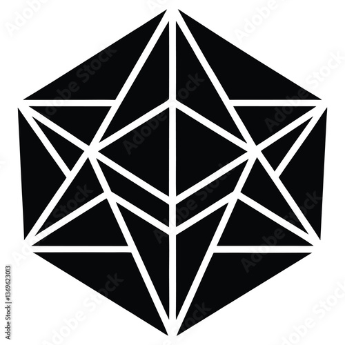Silhouette vector of cubist geometry design