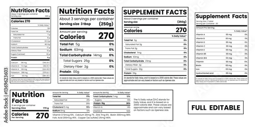 Nutrition facts template,supplement facts,nutrition label,nutrition list,vitamin information label design