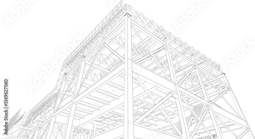 3D illustration of industrial project