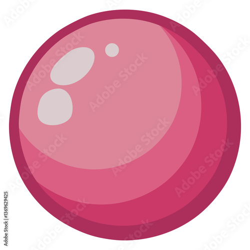 pink bubble gum sweet snack food flat color vector illustration template design
