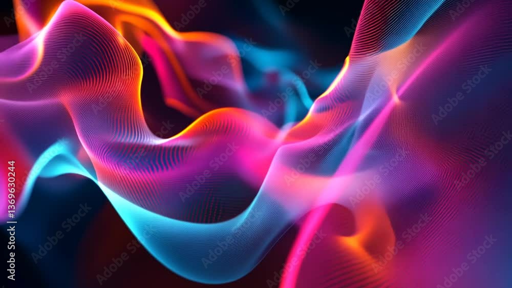 Abstract flowing multicolored wave background with glowing lines and particles Abstract flowing multicolored wave background with glowing lines and particles