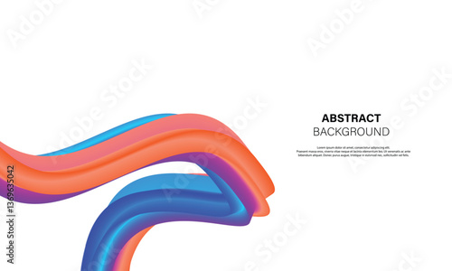 Abstract fluid wave line gradient color blue orange on white background vector design.