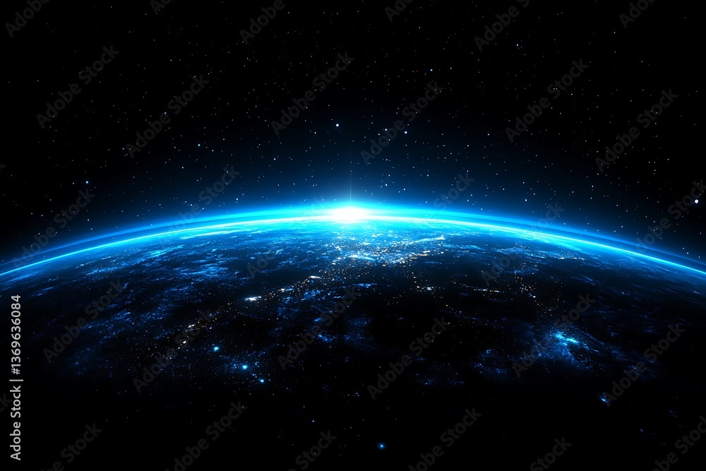 Earth's Glow, Night View from Space Earth's Glow, Night View from Space