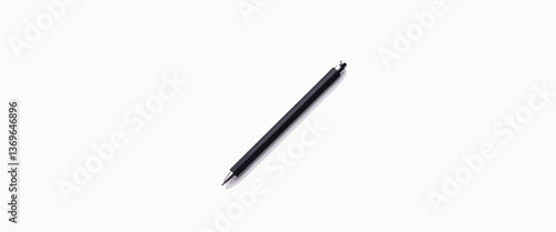 Sleek black tablet stylus on white background, minimalist design