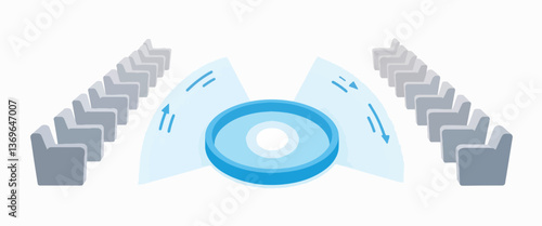 Hearing loop system transmitting sound in theater setting, clarity