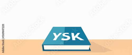 Vibrant blue hardcover book on wooden table, minimalist design