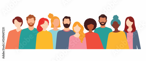 Diverse group of people smiling together, celebrating inclusivity