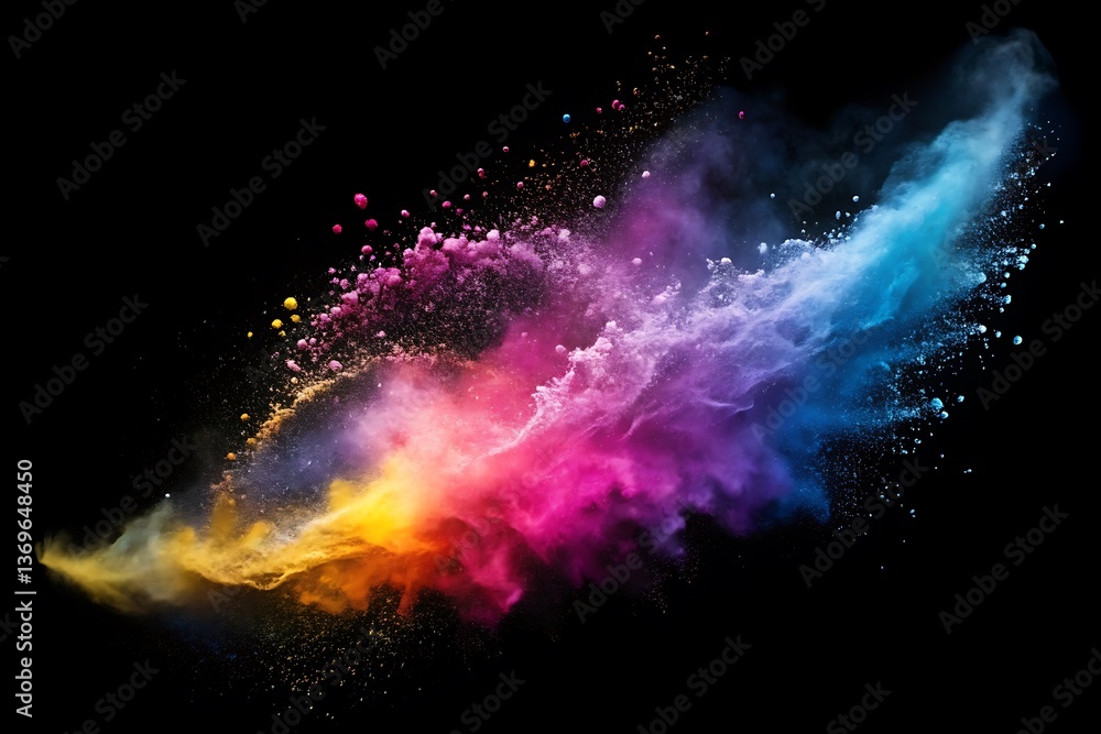 Fototapeta premium Colorful explosion of powdery dust
