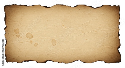 Wallpaper Mural Aged Parchment with Burnt and Torn Paper, Isolated in PNG Torontodigital.ca