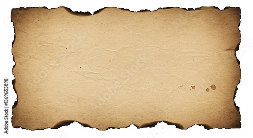 Wallpaper Mural Aged Parchment with Burnt and Torn Paper, Isolated in PNG Torontodigital.ca
