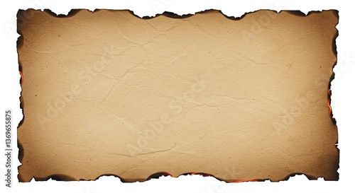 Wallpaper Mural Aged Parchment with Burnt and Torn Paper, Isolated in PNG Torontodigital.ca