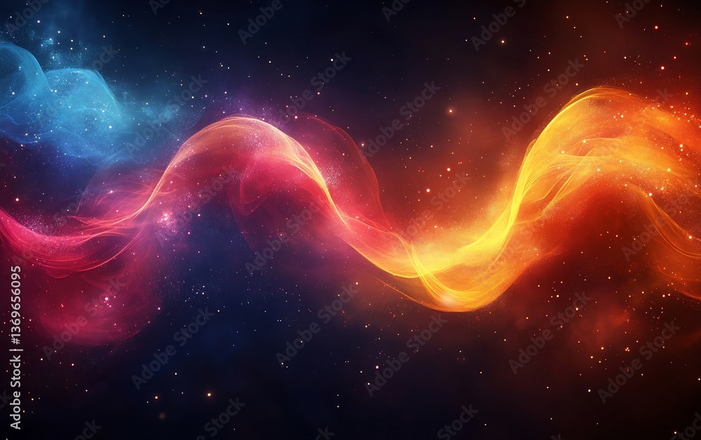 Abstract swirling cosmic energy waves in vibrant colors. Abstract swirling cosmic energy waves in vibrant colors.