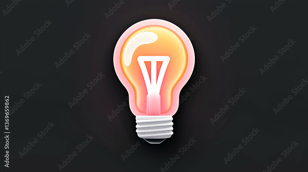 Glowing Lightbulb on Dark Background Glowing Lightbulb on Dark Background
