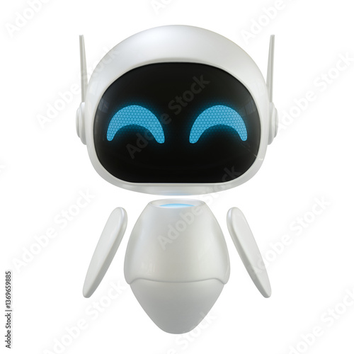 Artificial intelligence personal assistant robot. Mini robot 3d character.
