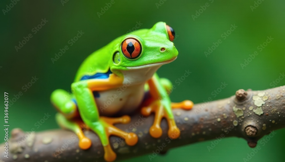 Green tree frog perched on white, vibrant skin, closeup, creature, photography Green tree frog perched on white, vibrant skin, closeup, creature, photography