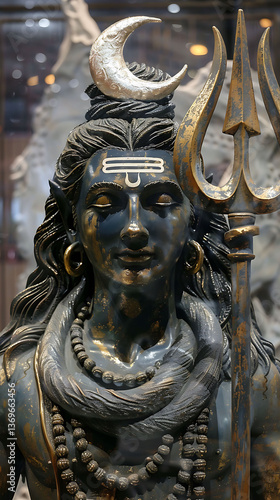 Close-up of a Hindu God Statue