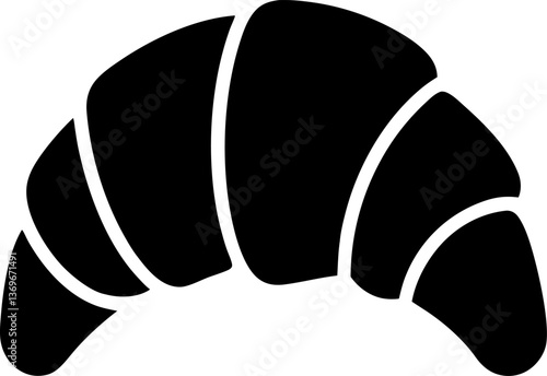 Fresh baked croissant icon. Croissant vector silhouette illustration 