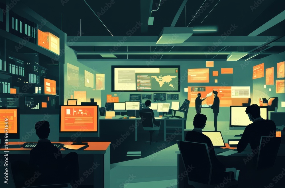 Flat vector design of journalists uncovering new stories Flat vector design of journalists uncovering new stories