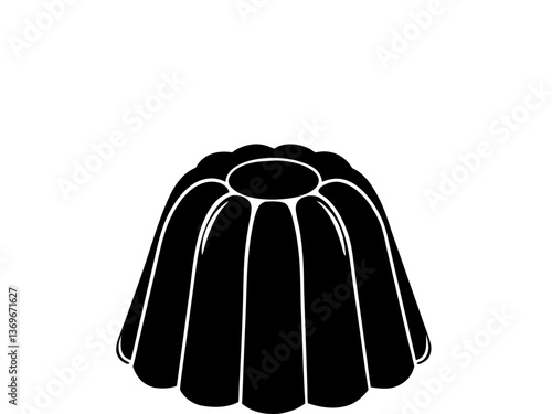 pudding line art silhouette vector illustration. jelly silhouette