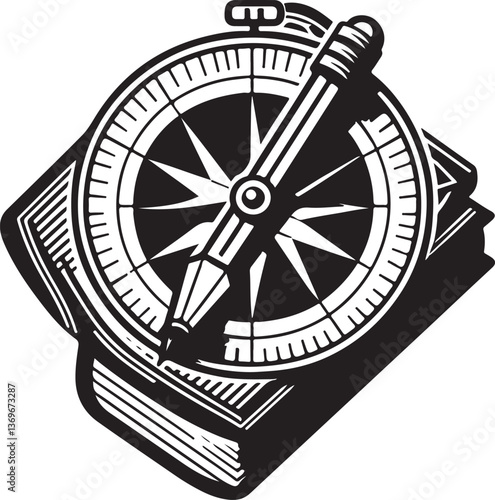 pencil compass vector illustration