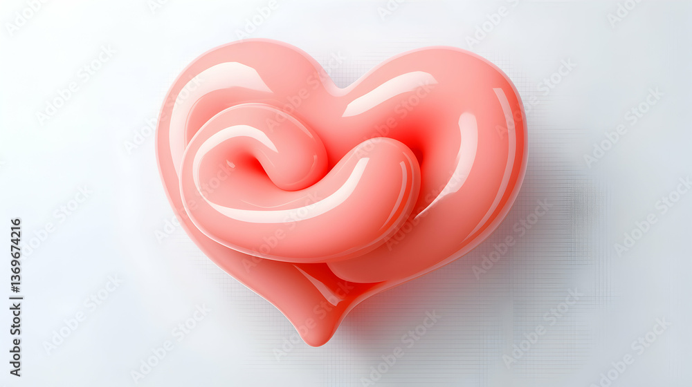 Pink Glossy Heart Shape Abstract Design Pink Glossy Heart Shape Abstract Design