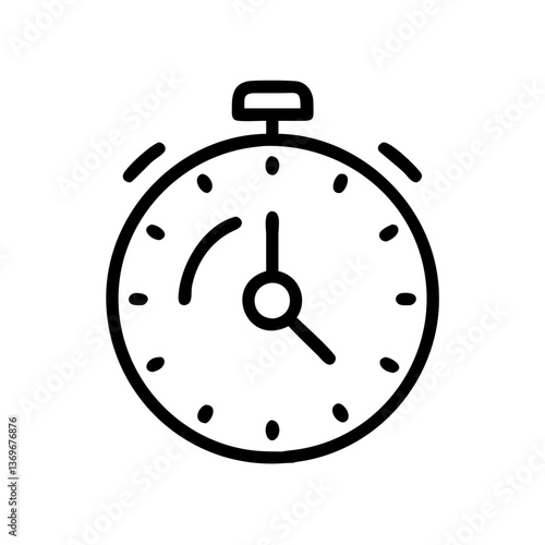 Simple stopwatch icon representing time management and efficiency in everyday tasks