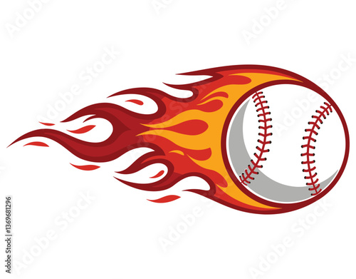 baseball in fire Vector illustration