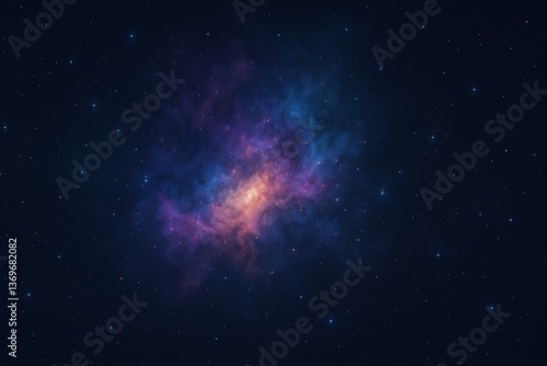 Colorful nebula floating in starry space