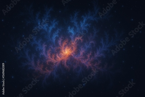 Fractal-like space pattern with glowing core