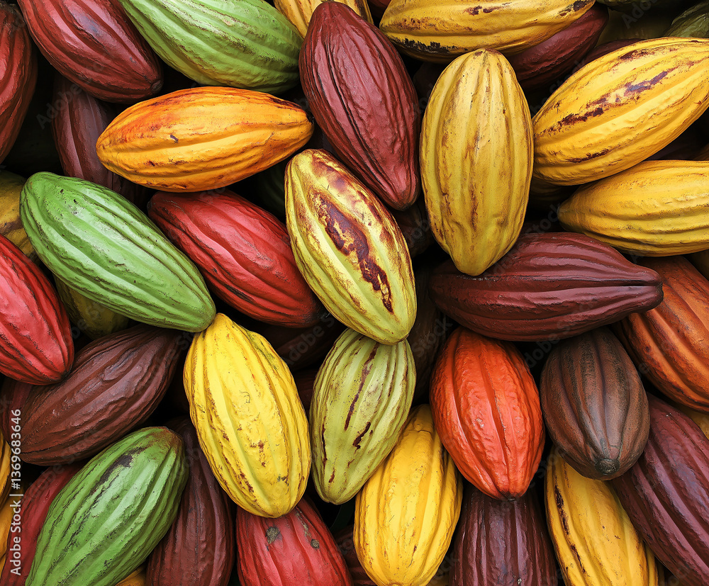 Fototapeta premium cocoa pods, which are the fruit of the cacao tree