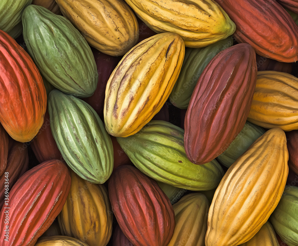 Fototapeta premium cocoa pods, which are the fruit of the cacao tree