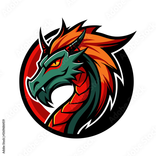 Wallpaper Mural Dragon mascot vector logo illustration Torontodigital.ca