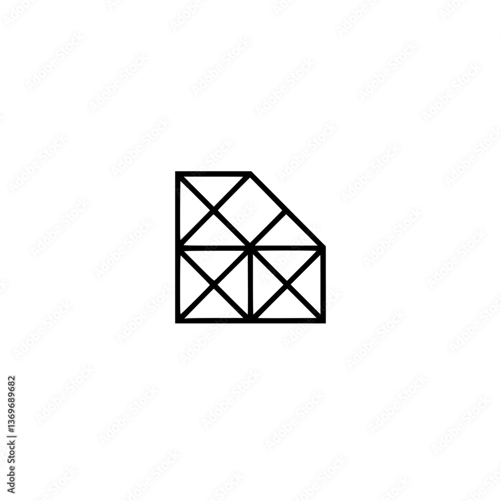 Abstract Geometric Design: Black Grid on White Background Abstract Geometric Design: Black Grid on White Background