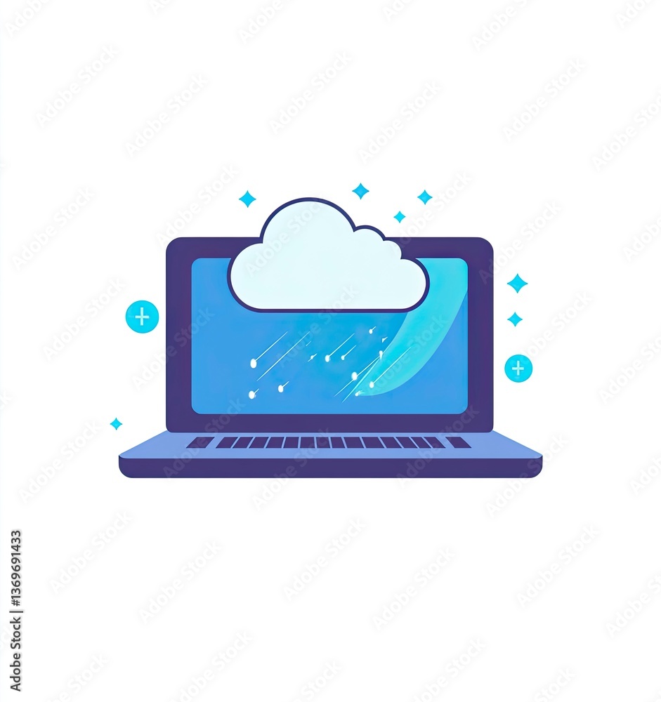 World Backup Day vector logo with laptop and cloud on white background,. Flat style illustration for web design, social media posts or printed materials. World Backup Day vector logo with laptop and cloud on white background,. Flat style illustration for web design, social media posts or printed materials.