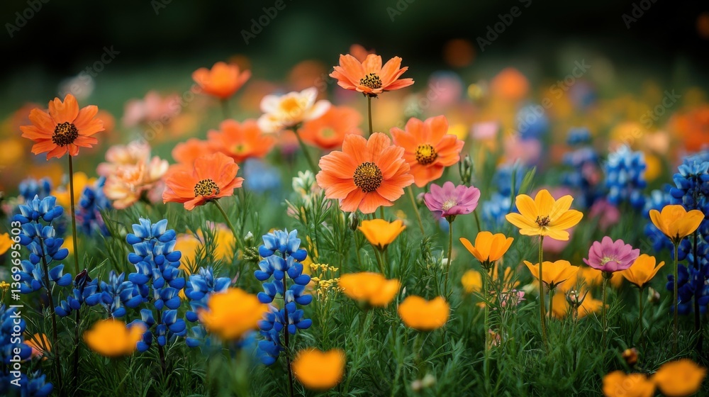 Colorful Wildflowers Blooming in a Peaceful Meadow Colorful Wildflowers Blooming in a Peaceful Meadow
