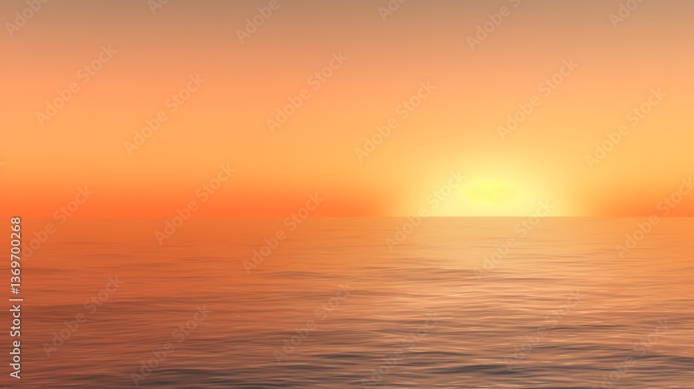 Serene Sunset Over Calm Ocean Waters Serene Sunset Over Calm Ocean Waters