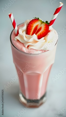 Strawberry Milkshake with Whipped Cream
